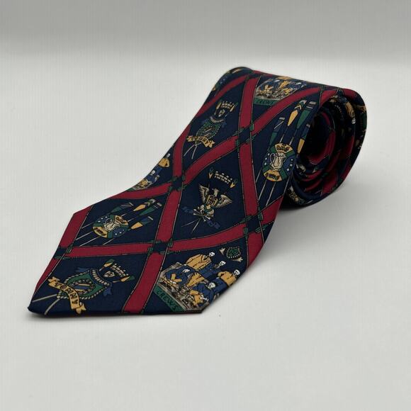 Lot of 2 Vintage Tommy Hilfiger Ties Crews Rowing Nautical Royal Military Silk - Picture 3 of 6